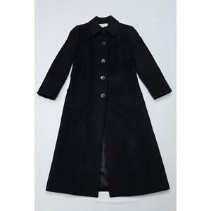 Liz Claiborne Women's Trench Long Pea Wool Coat Jacket Size 14 Black